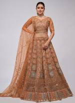 Soft Net Bronze Wedding Wear Sequins Work Lehenga Choli